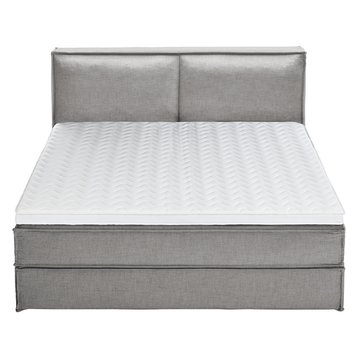 BOXSPRINGBETT mit Kopfteil - Premium - Grau, Textil (200/200cm) - home24