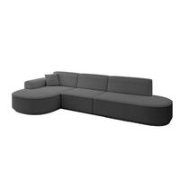 ECKSOFA Ottomane Links MARI-L2-v3 - 328x171x83 cm Grau Bouclé - Schwarz/Grau, Holzwerkstoff/Kunststoff (328/171cm) - ALTDECOR