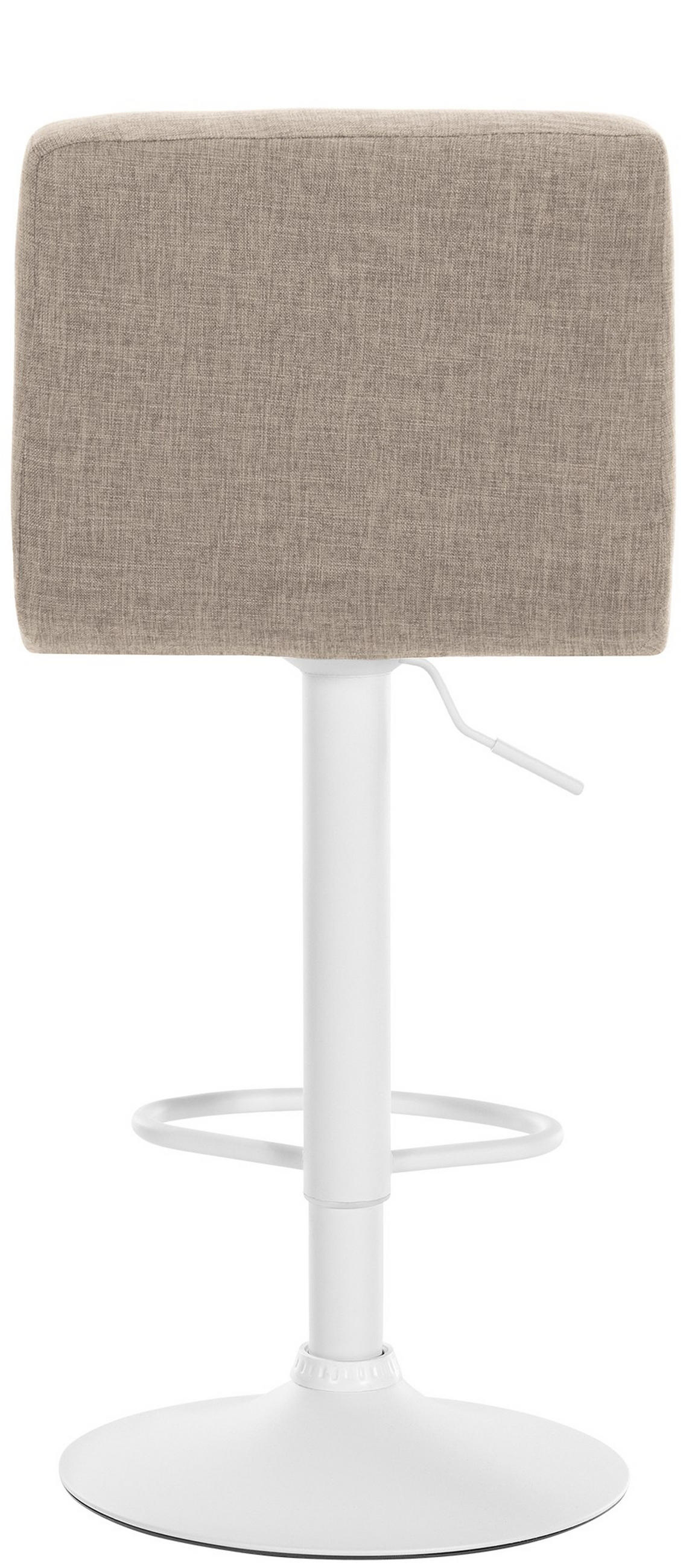BARHOCKER Cala Stoff weiß creme - Naturfarben/Weiß, Textil/Metall (46/114/47cm) - TPFLiving