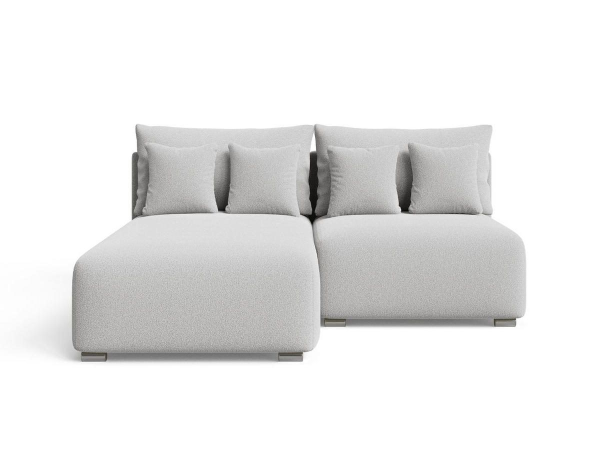 ECKSOFA Ronni Bouclé-Stoff Grau Links - Grau, Holz/Textil (206/190cm) - Graingold