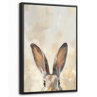 LEINWAND Bilder mit Rahmen - Hase - Ohren - Braun - 20x30 - Beige, Textil (20/30cm) - MuchoWow