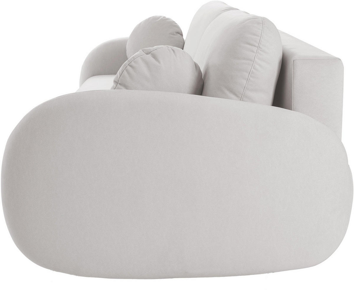 SCHLAFSOFA Bafra Creme Velours - Creme/Schwarz, Holz/Textil (232/92/102cm) - Selsey