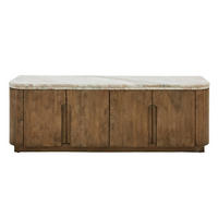 TV-SCHRANK aus Massivholz und Marmor 146/48/42 cm - Beige, Holz (42/48/12cm) - Signature