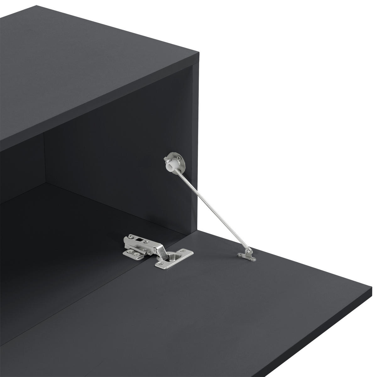 HÄNGELOWBOARD Evaton - Dunkelgrau, Holzwerkstoff (140/30/33cm) - [en.casa]