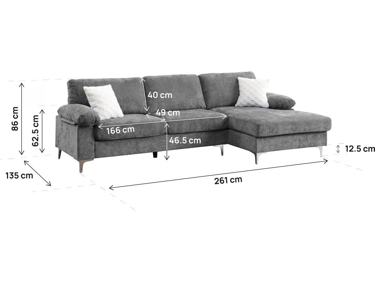 ECKSOFA jade Hellgrau - Grau, Textil (135/261cm) - Habitat Garten