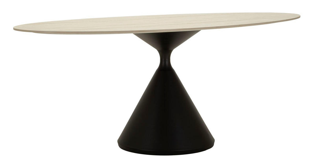 ESSTISCH Space, cremefarben und schwarz, MDF und Eisen, 180 x 90 x 73 cm - Creme/Schwarz, Holzwerkstoff/Metall (90/180/73cm) - Mauro Ferretti