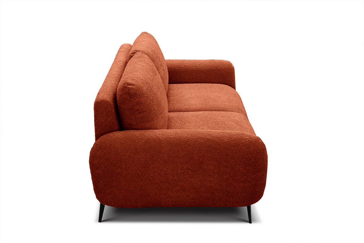 SOFA FEBE 3-Sitzer, dunkelorange - Dunkelorange/Schwarz, Holz/Textil (190/82/96cm) - Courtois Laville