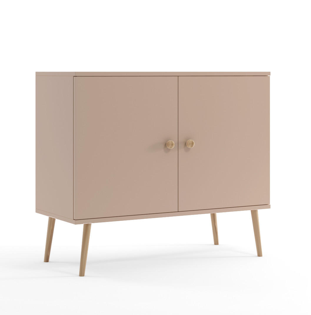 KOMMODE Macchiato Boho Mit Regalen Auf Hohen Beinen - Beige, Holzwerkstoff (100/85/42cm) - Sepro Meble