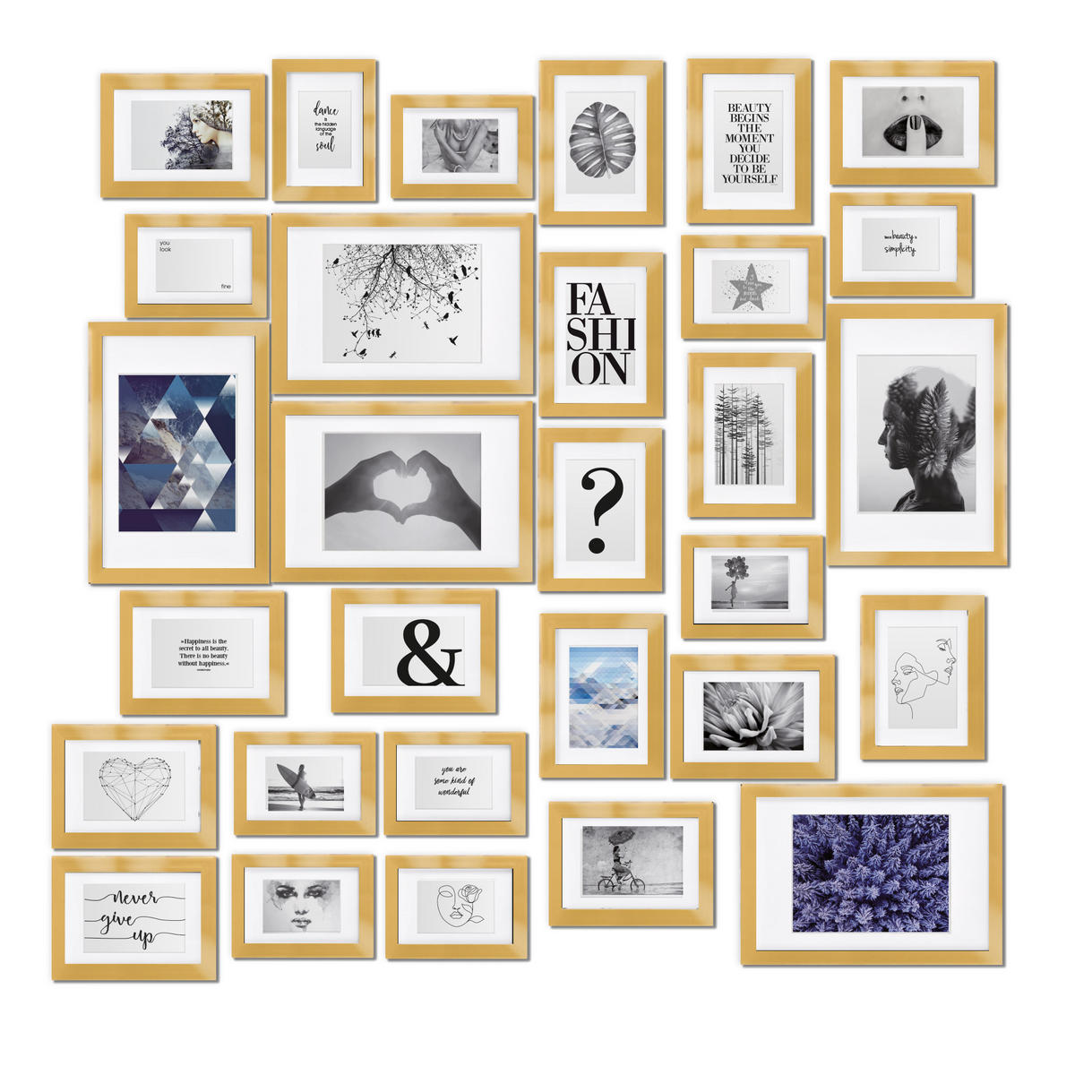 BILDERRAHMEN Emotion Gold 30tlg - Goldfarben, Kunststoff (35/28/37cm) - BoMoe