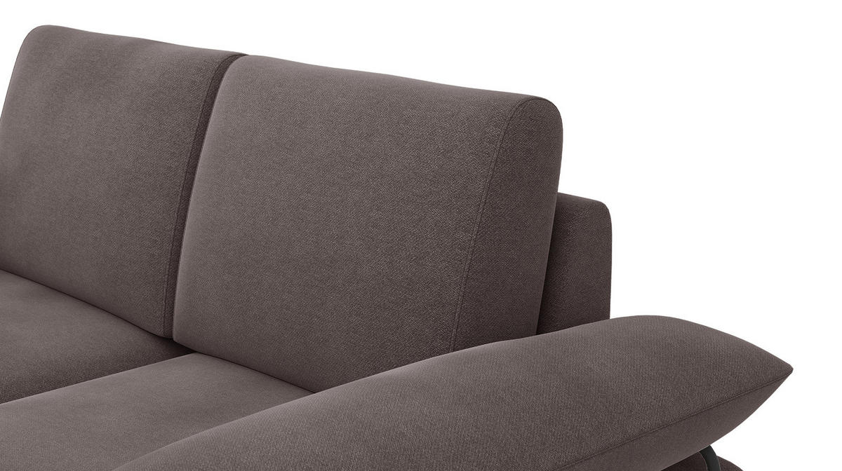 SOFA LORI 2-Sitzer, graubraun - Graubraun/Schwarz, Holzwerkstoff/Textil (185/87/96cm) - Courtois Laville