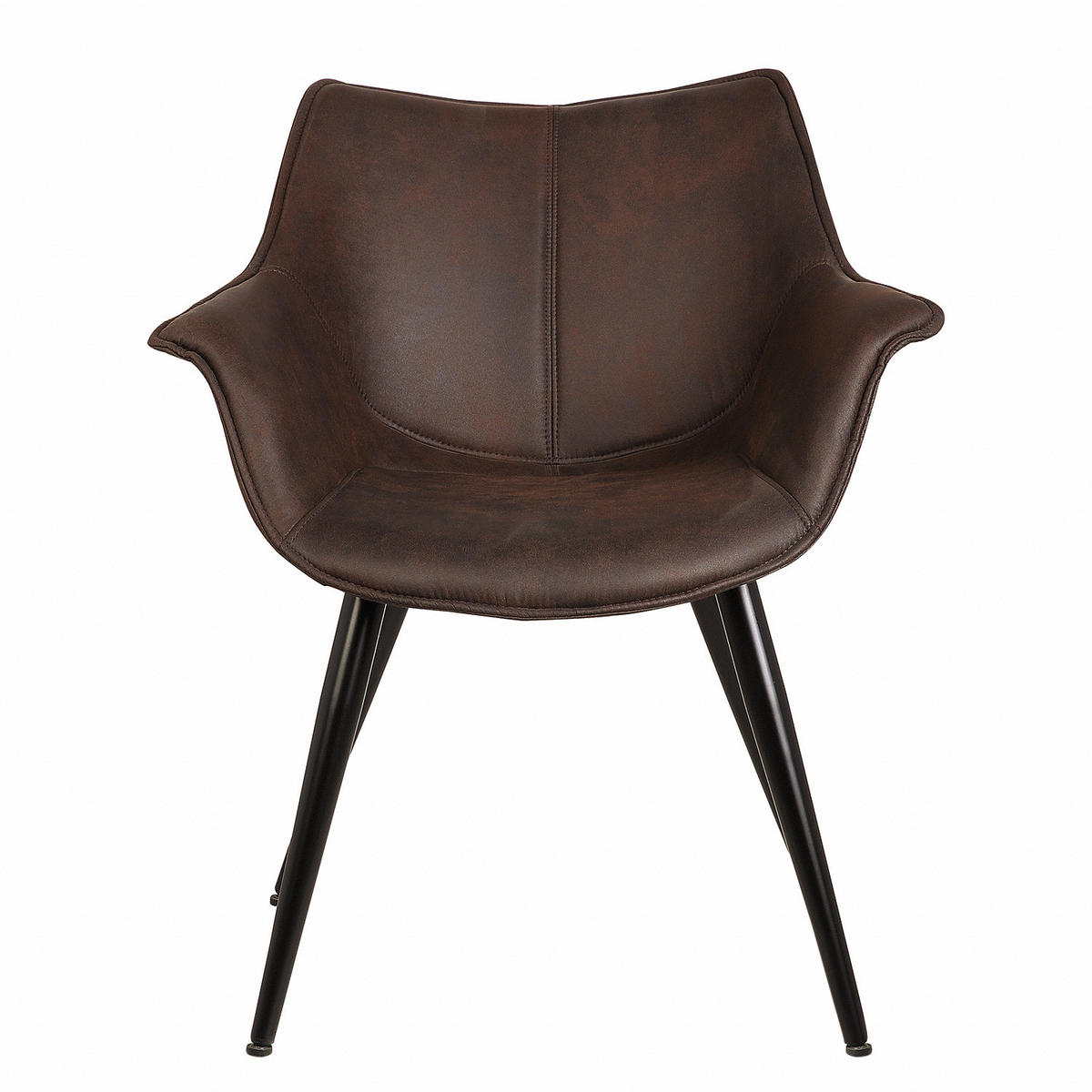 ARMLEHNENSTUHL - Dunkelbraun/Schwarz, Textil/Metall (70/81/64cm) - home24