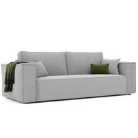 SOFA mit Schlaffunktion und Bettkasten, Hellgrau - Hellgrau/Grau, Holzwerkstoff/Textil (240/84/105cm) - Idohome