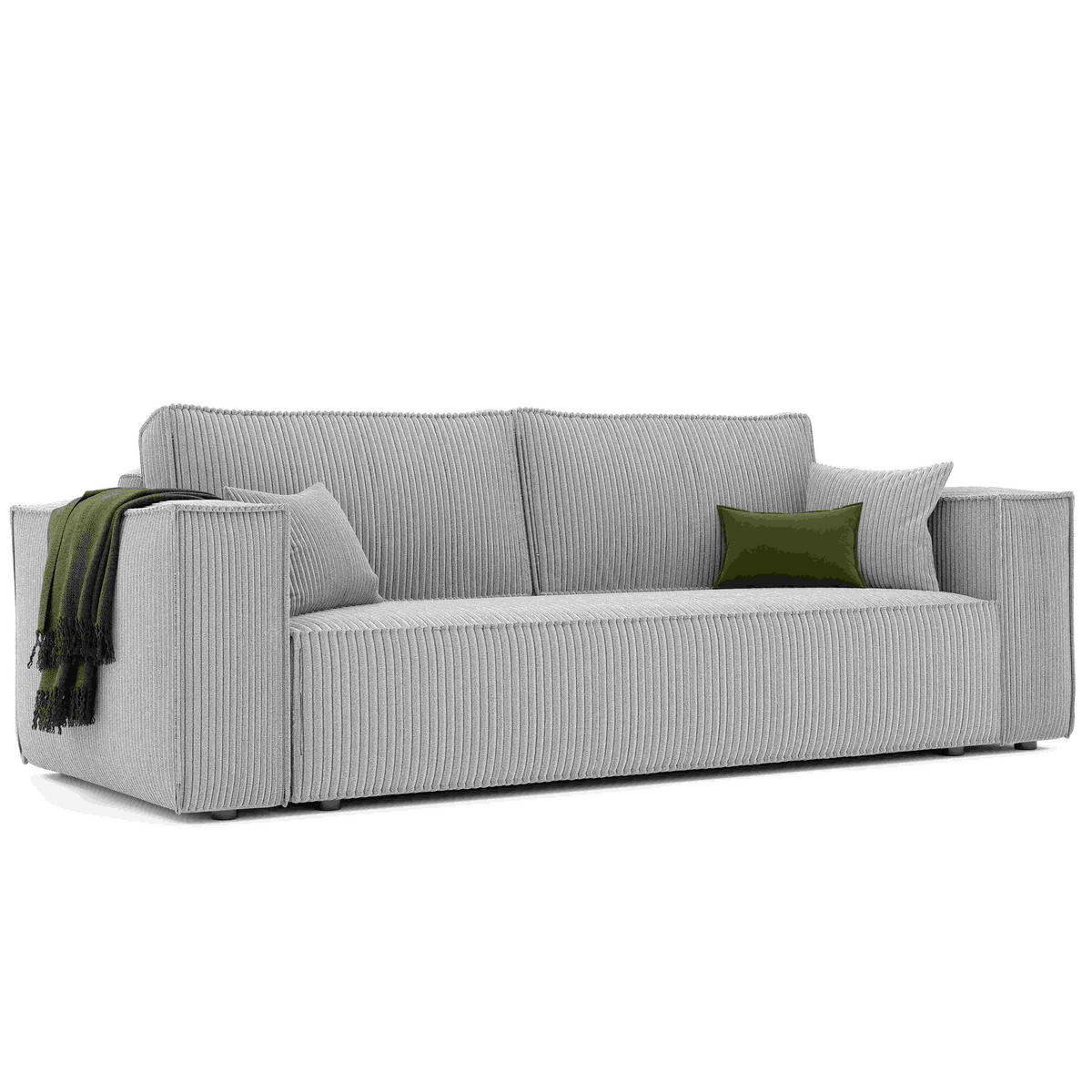 SOFA mit Schlaffunktion und Bettkasten, Hellgrau - Hellgrau/Grau, Holzwerkstoff/Textil (240/84/105cm) - Idohome