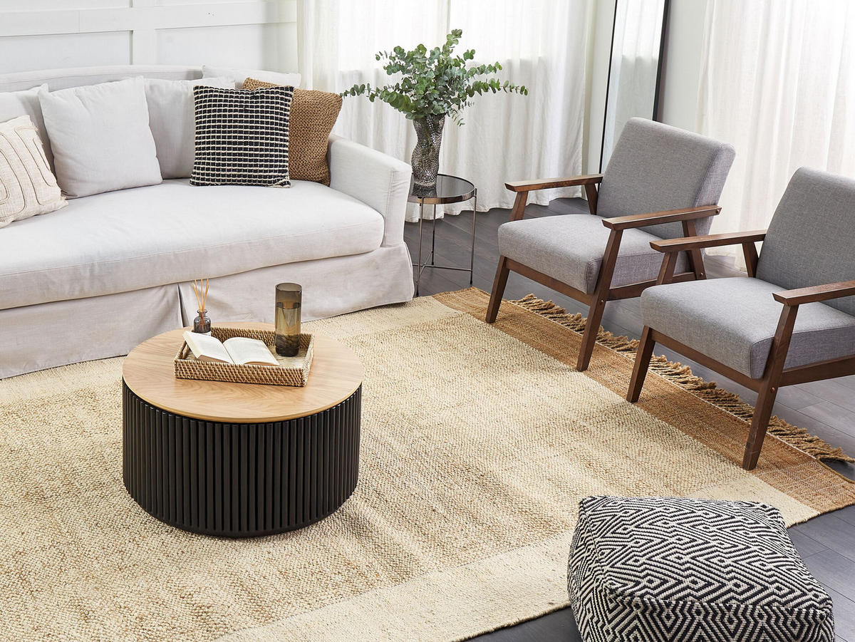TEPPICH geflochten Dedemli 300/200 cm - Beige, Naturmaterialien (200/300cm) - Beliani