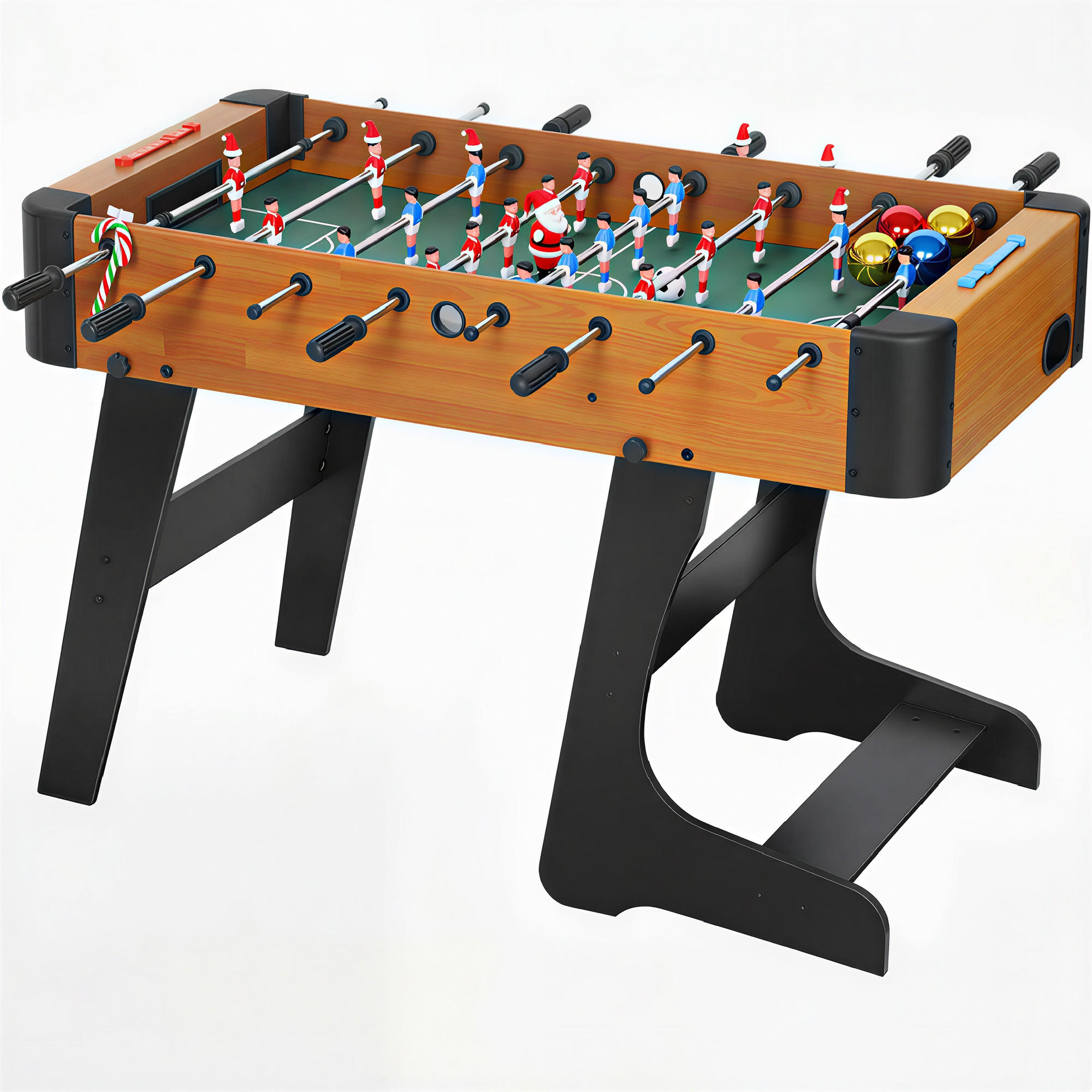 TISCHFUSBALL DE-18855 22 Spieler, 2 Bälle, 8 Stangen Braun - Braun, Holzwerkstoff (107.5/118cm) - ComfortXL