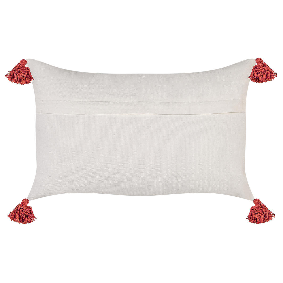 DEKOKISSEN 2er-Set Burgunderrot 50/30 cm Anthemis - Weinrot, Naturmaterialien/Textil (50/30cm) - Beliani