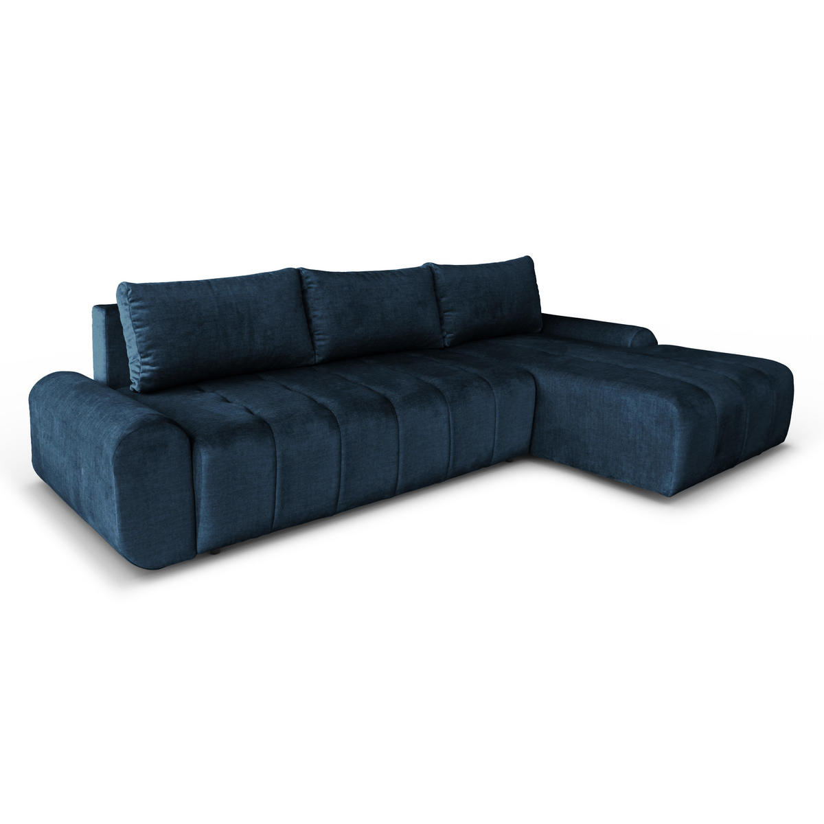 ECKSCHLAFSOFA Costa L Dunkelblau rechts - Schwarz/Dunkelblau, Kunststoff/Textil (290/169cm) - Beautysofa
