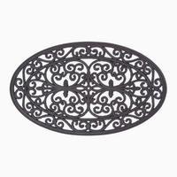 FUSSMATTE Ornament oval, Gummi 44/70 cm - Schwarz, Naturmaterialien (44/70cm) - Homescapes