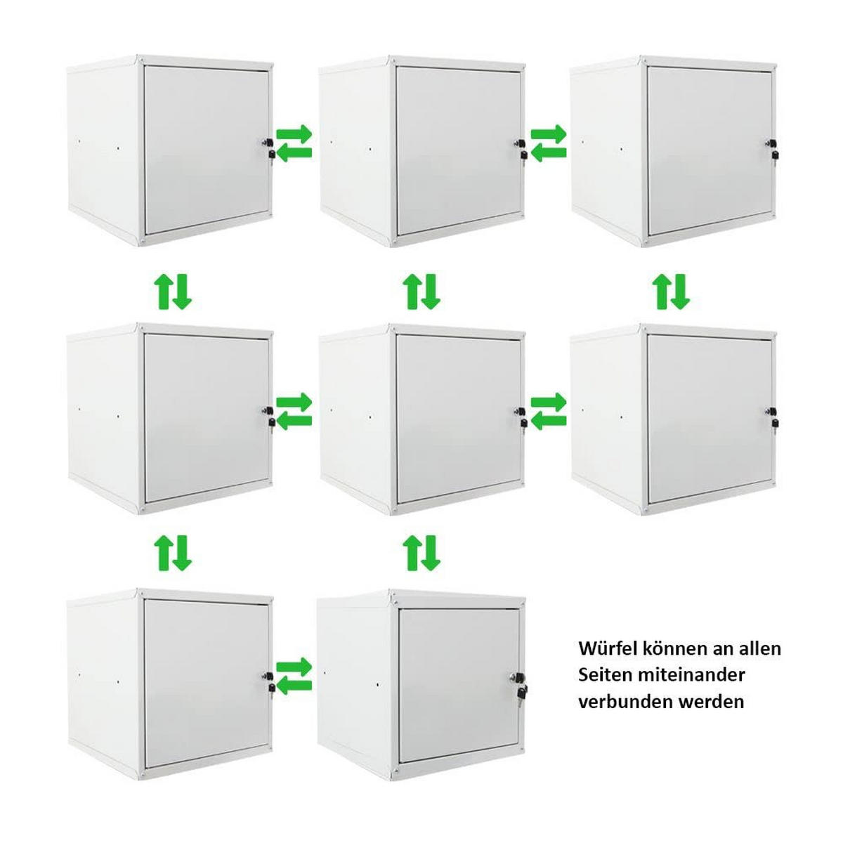 SCHLIESSFACHWÜRFEL Cubic XL 45x45x45 cm Grau - Grau, Metall (45/45/45cm) - PROREGAL