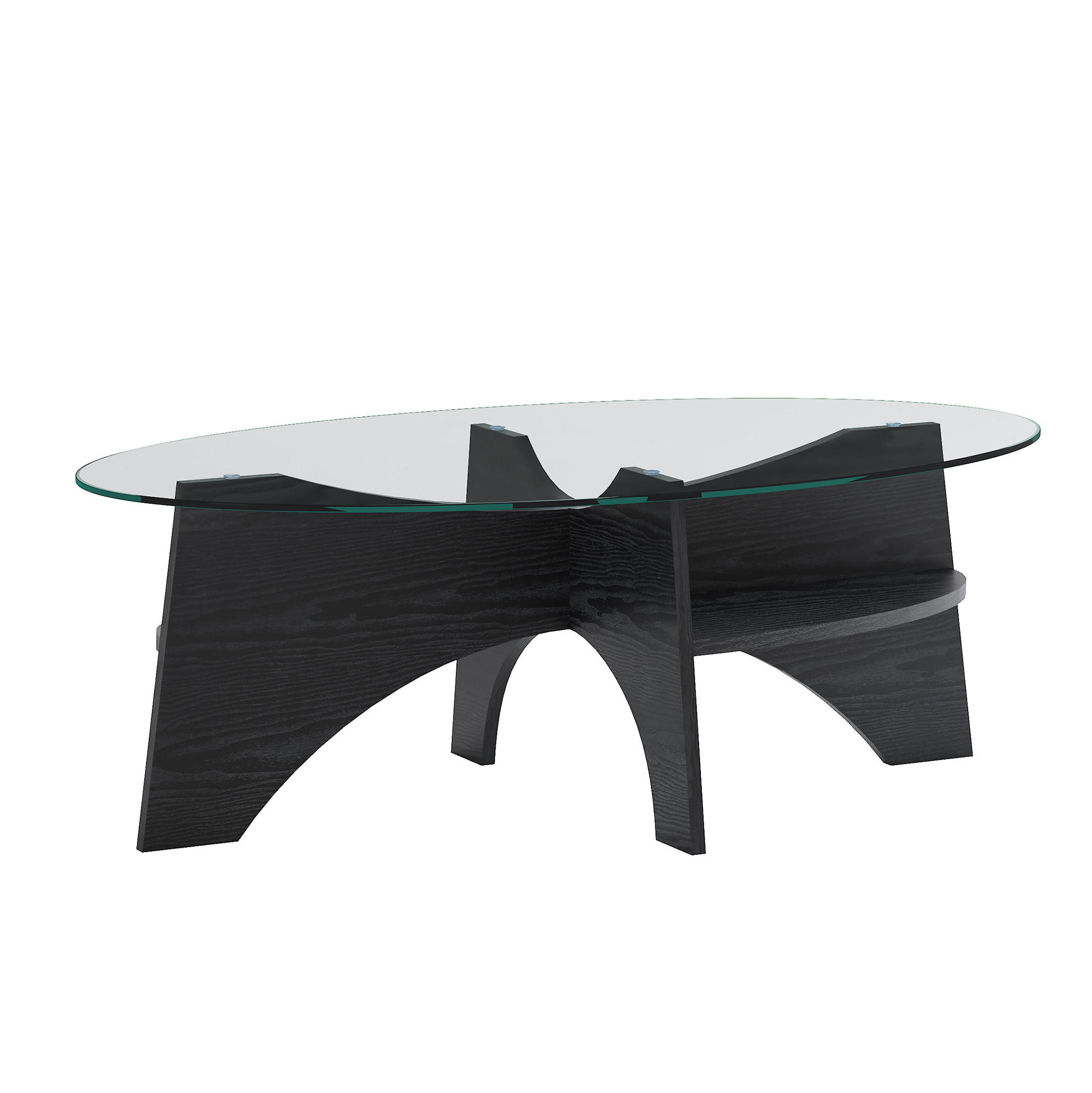 BEISTELLTISCH 104,9/60/35,6 cm in Schwarz/Transparent aus Glas und MDF - Schwarz, Holzwerkstoff (104.9/60/35.6cm) - Flora Grace