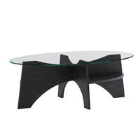 BEISTELLTISCH 104,9/60/35,6 cm in Schwarz/Transparent aus Glas und MDF - Schwarz, Holzwerkstoff (104.9/60/35.6cm) - Flora Grace