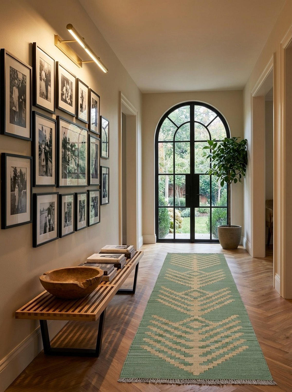 HANDWEBTEPPICH Kelim Gashgai Grün 190/57 cm Schurwolle - Grün, Textil (57/190cm) - Looma