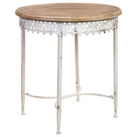 BEISTELLTISCH aus Metall und Holz, 75x80cm - Weiß, Holz (75/75/80cm) - Wanderlust