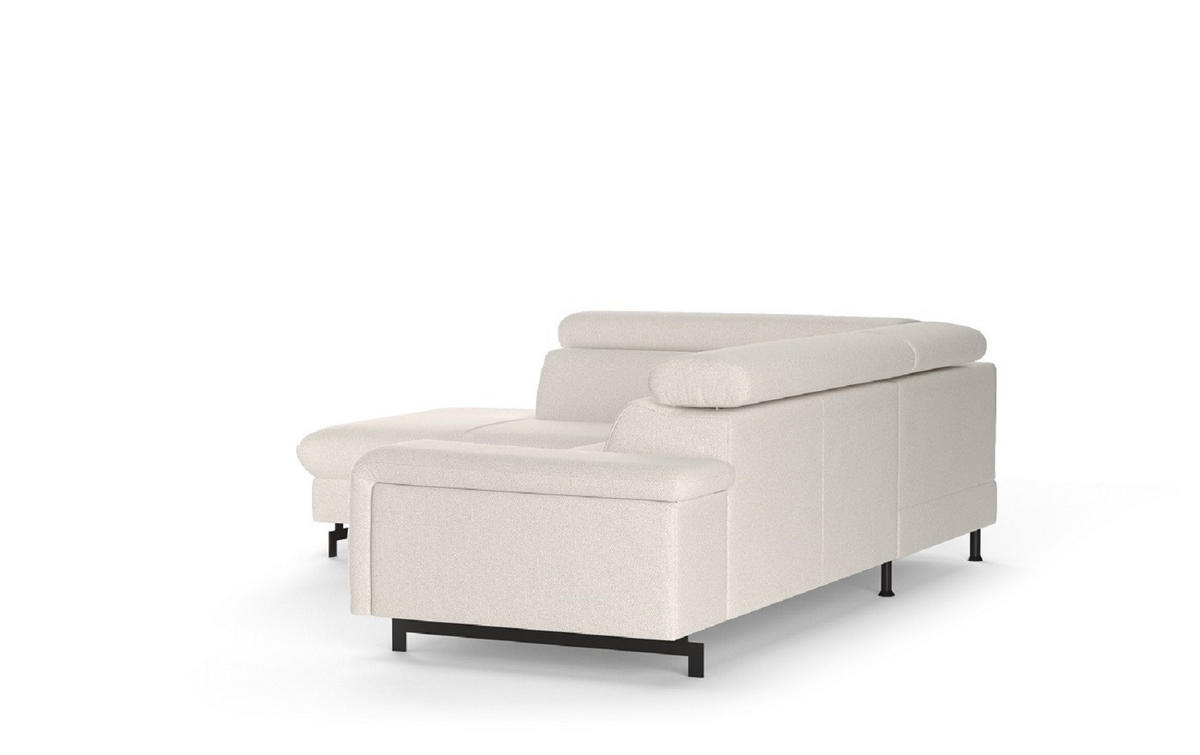 ECKSOFA mit Schlaffunktion und Bettkasten - Schwarz/Weiß, Kunststoff/Textil (262/215cm) - Cotta