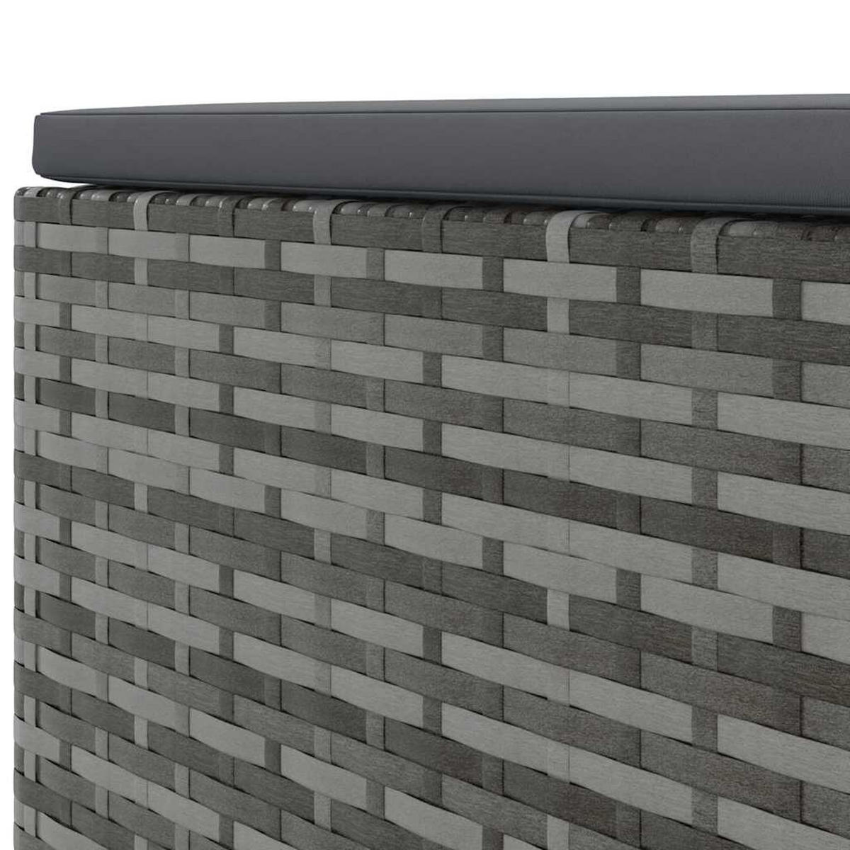 GARTEN-LOUNGE-SET 4-TLG. Mit Kissen Grau Poly Rattan - Grau, Kunststoff - vidaXL