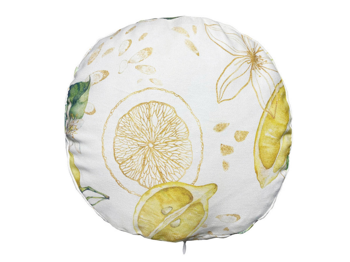 XL-ROLLENHÜLLE Italy Collection Zitronen 25/70 cm - Ecru/Gelb, Textil (25/70cm) - beties Heimtextil