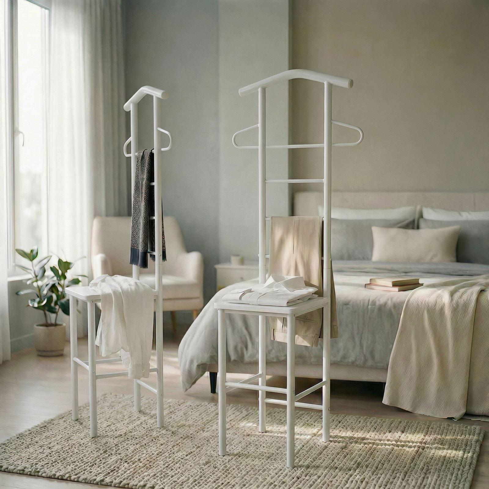 HERRENDIENER JIVO 2ER-SET - Weiß, Metall (53/121/47cm) - CARO-Möbel