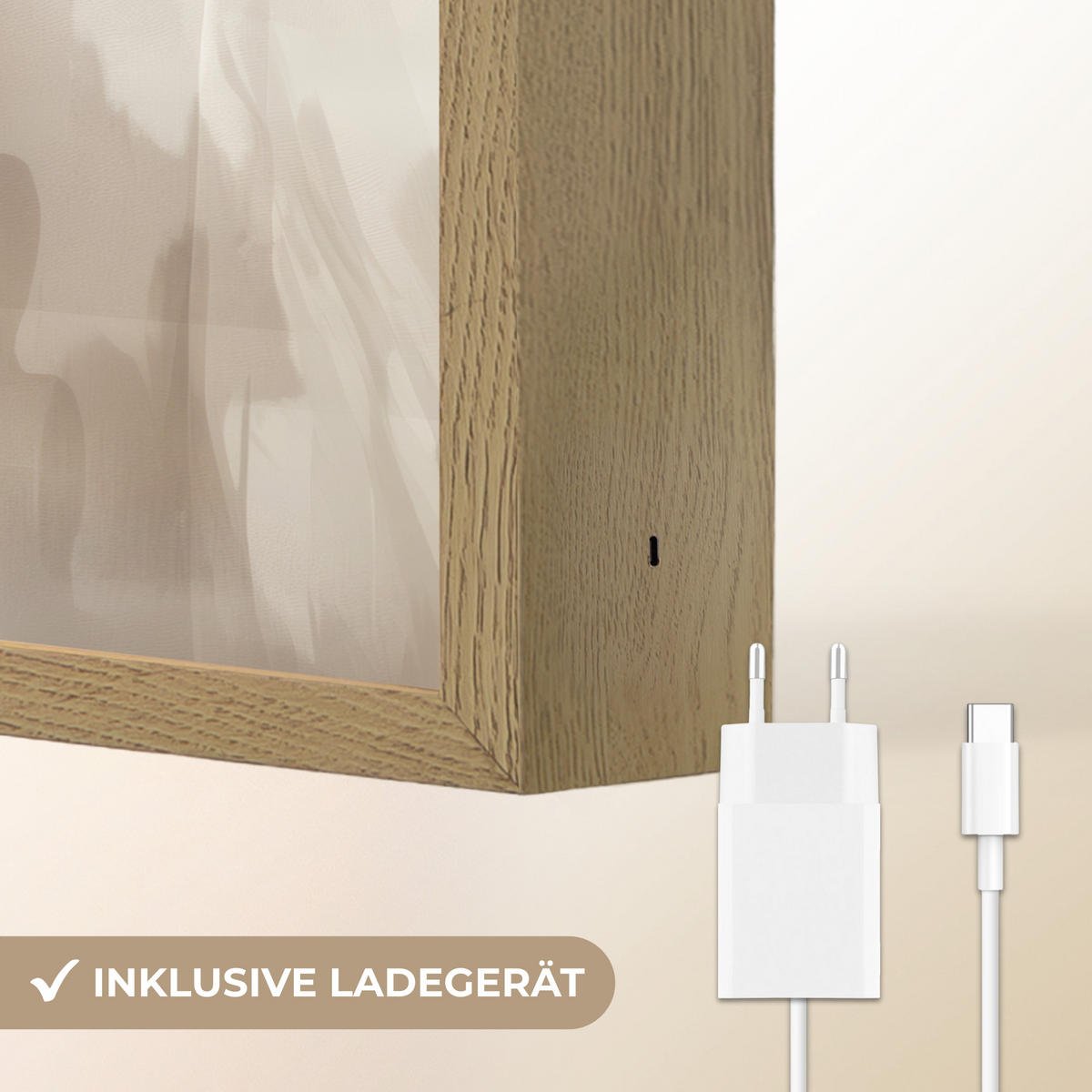 NÁSTĚNNÁ LAMPA S AKUMULÁTOREM Květina - béžová - barva - stín 40x30 cm - béžová, kompozitní dřevo (40/30/8cm) - OnlyWow