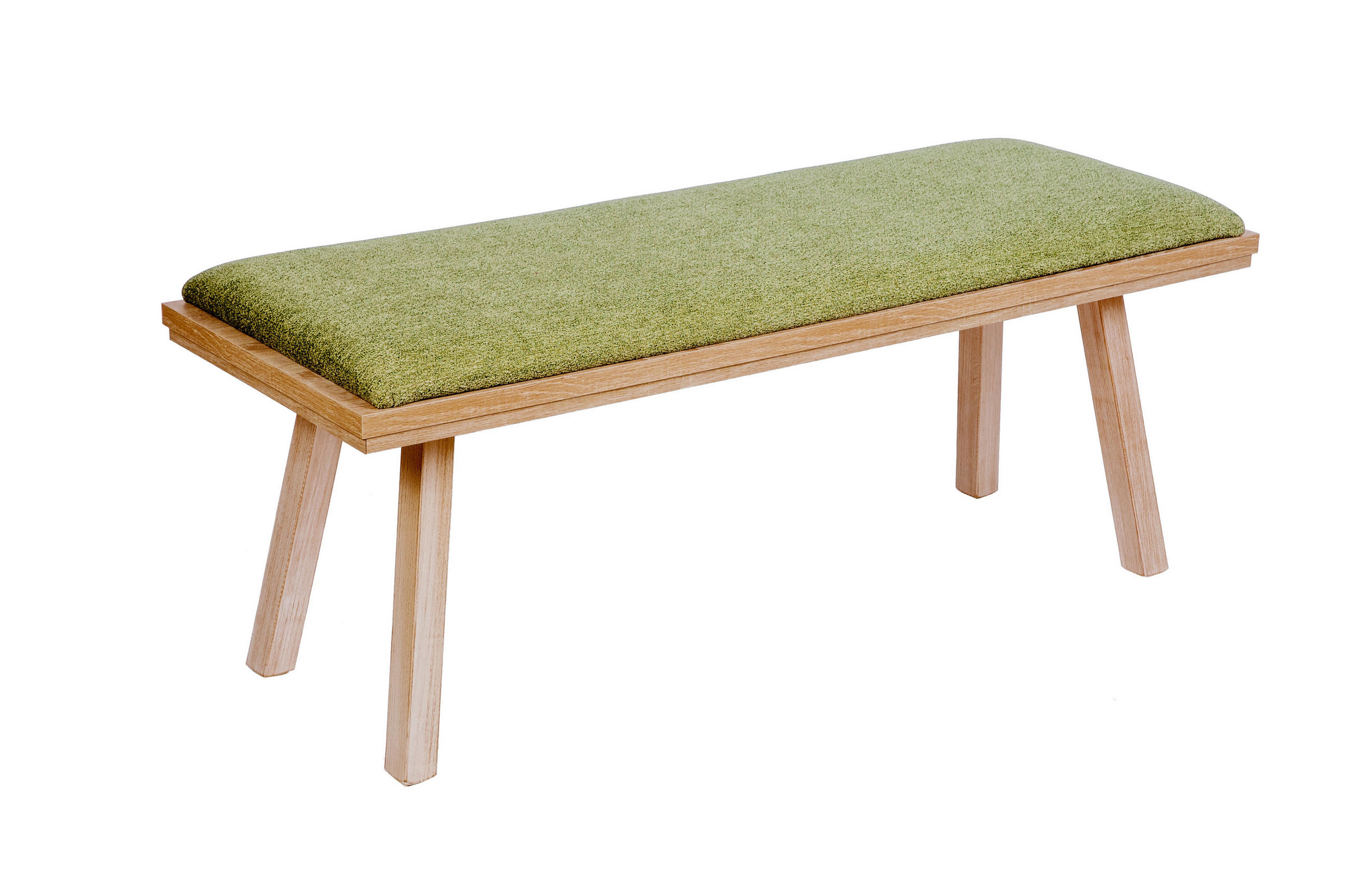 GARDEROBENBANK Die Zeitlose - Eichefarben/Grün, Holz/Textil (45/50/125cm) - Kundler Home