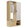 GARDEROBENSCHRANK mit Spiegel-mit Ablagen und Kleiderstange - Braun, Holzwerkstoff (100/190/33cm) - Idohome