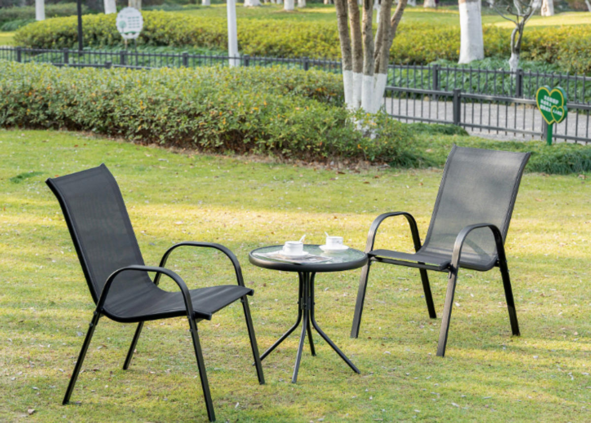 GARTENSTUHL set aus 4 teilen - Schwarz, Metall (56/91/54cm) - A2A Home
