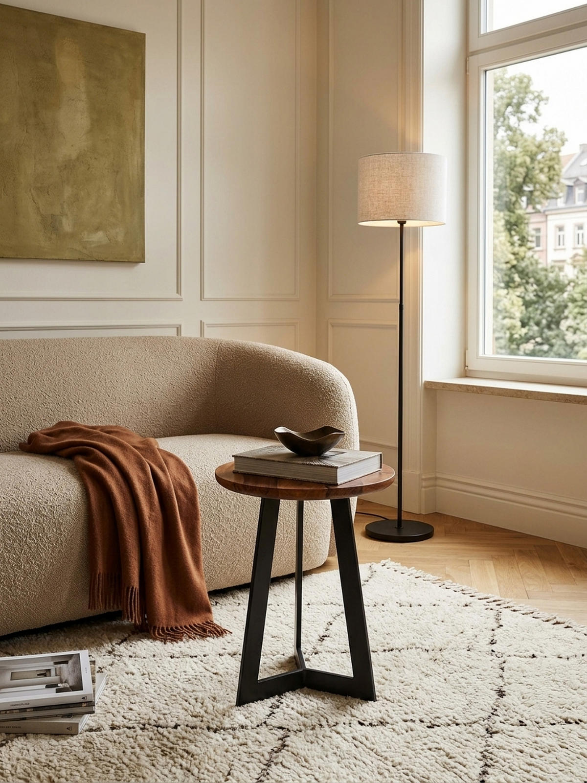 BEISTELLTISCH – Holz Metall Braun Schwarz 40x40 cm Industrial Maserung - Schwarz/Braun, Holz/Metall (35/35/45cm) - KADIMA DESIGN