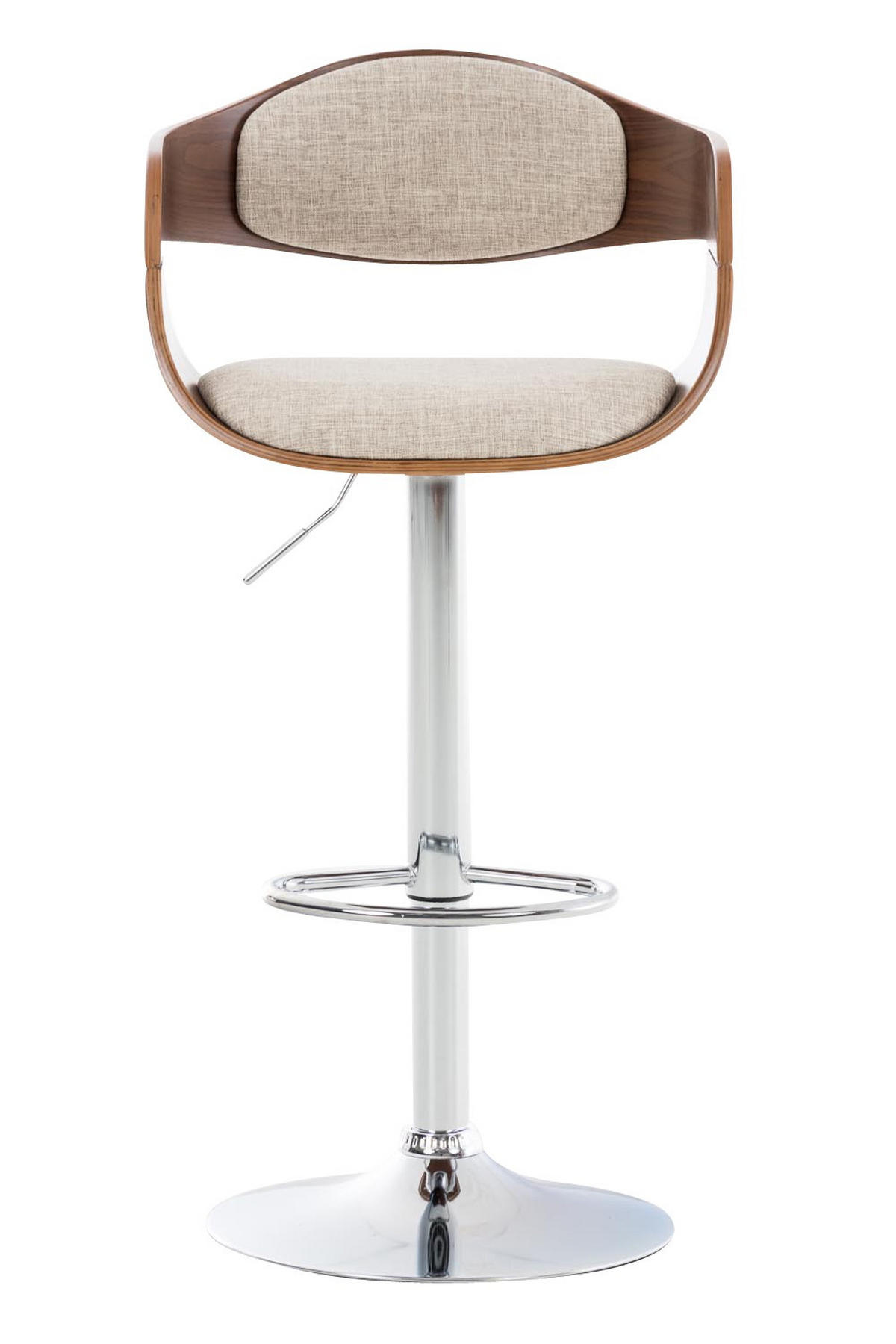 BARHOCKER Kingston 88-102x50x48 cm Creme - Nussbaumfarben, Textil (50/88/48cm) - furnicato