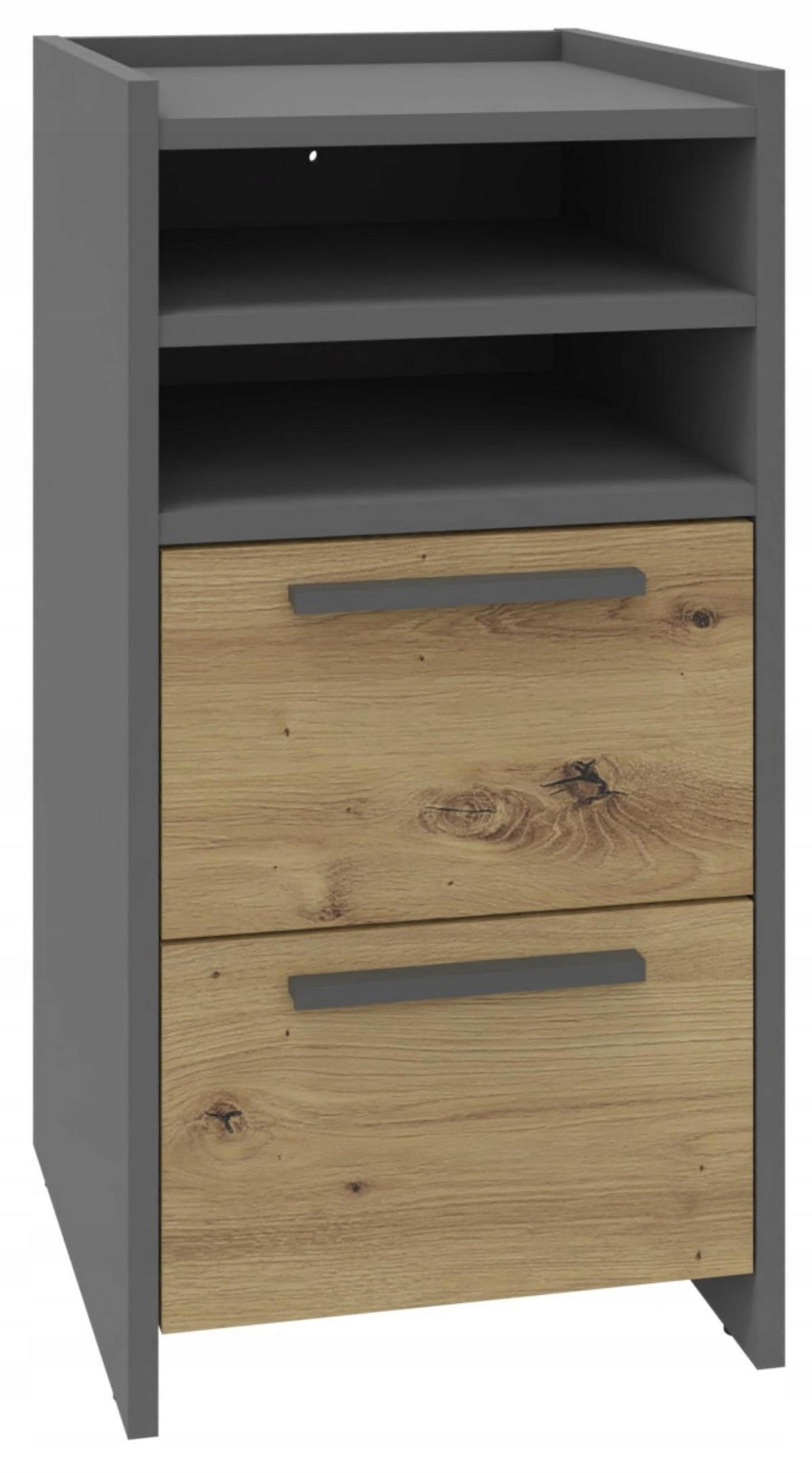 KOMMODE ALTIVO 2SW2O Anthrazit Grau-Artisan Eiche 36/35,6/70,4 cm - Anthrazit/Eiche Artisan, Holzwerkstoff (36/70.4/35.6cm) - Matkam Möbel