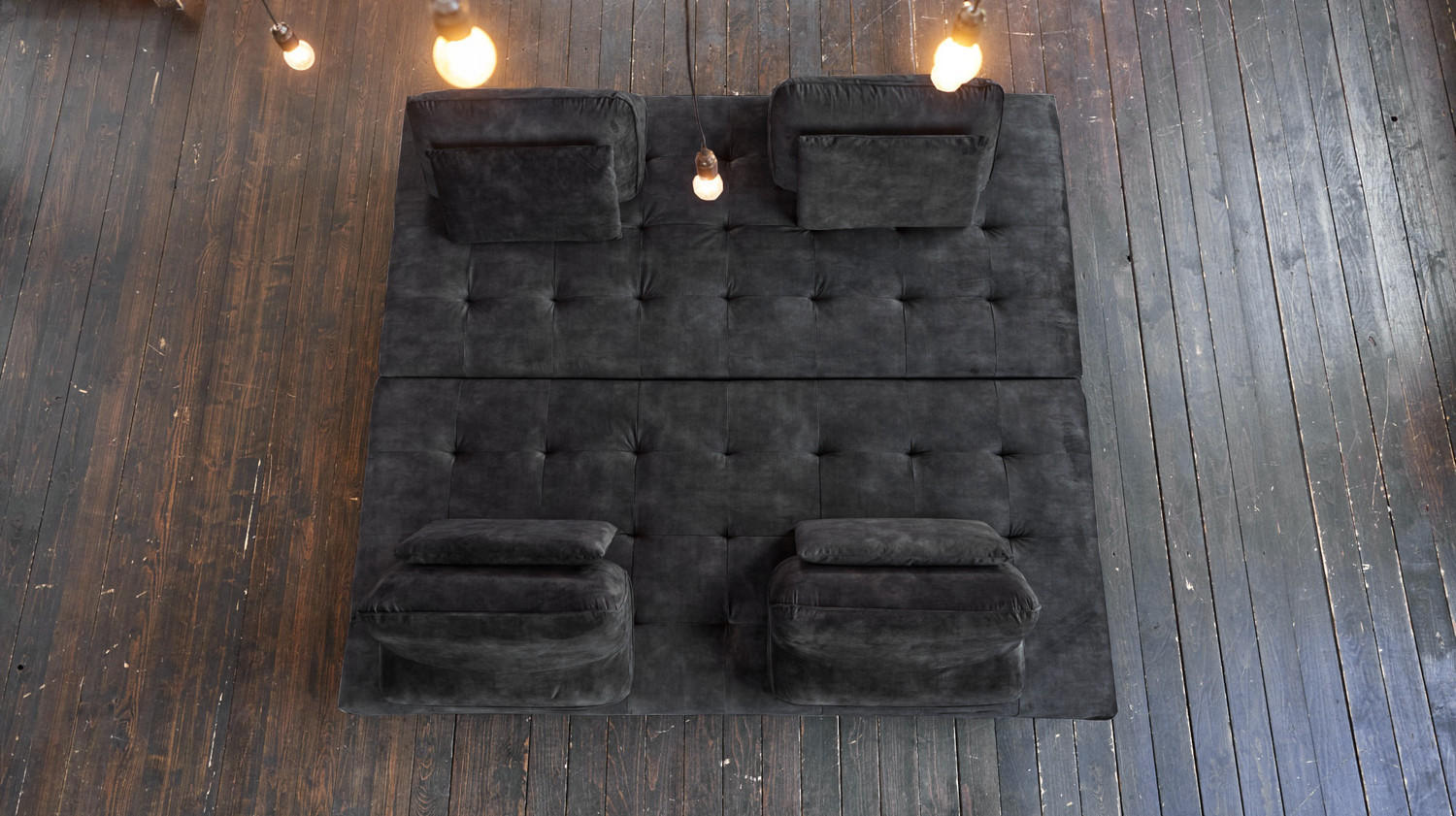 ECKSOFA WIOLO Anthrazit Velvet - Anthrazit/Silberfarben, Textil (350/240cm) - KAWOLA