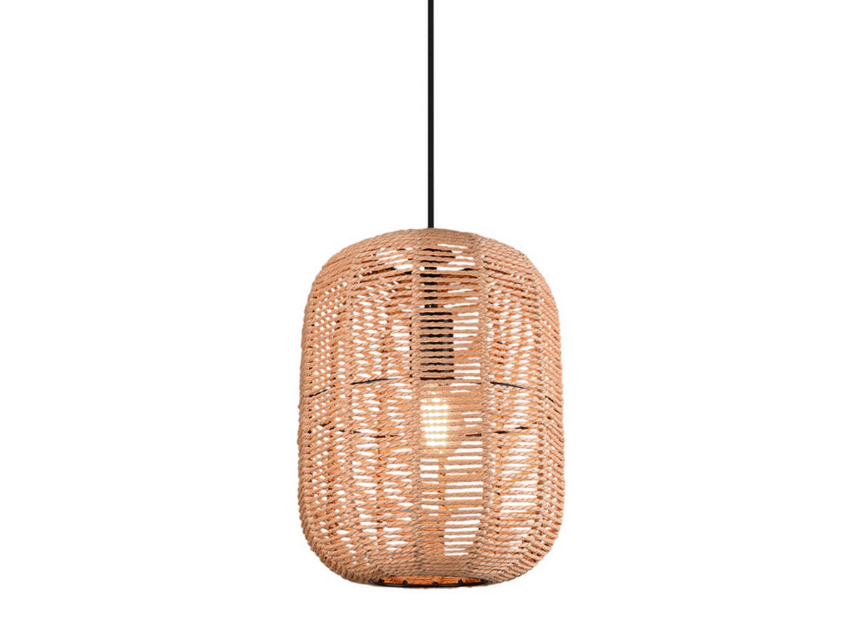LED-HÄNGELEUCHTE mit Lampenschirm aus Sisal Ø35cm - Naturfarben, Naturmaterialien/Metall (35/35/150cm) - meineWunschleuchte