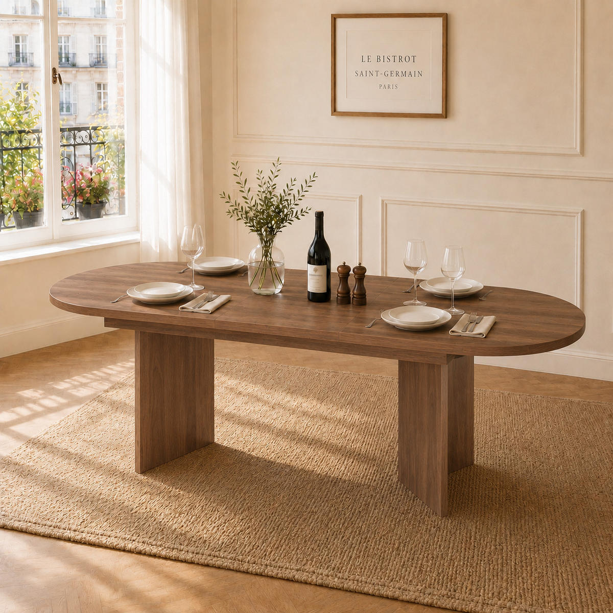 AUSZIEHTISCH 140/180x90cm 6-8 Pers. Walnuss - Walnussfarben, Holzwerkstoff (90/180/75cm) - FLIEKS