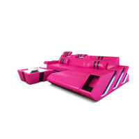 ECKSOFA Apollonia L - Pink, Leder (190/295cm) - Sofa Dreams