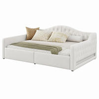 TAGESBETT mit Stauraum und LED 140x200 cm Beige - Beige, Metall (140/200cm) - Meubliv