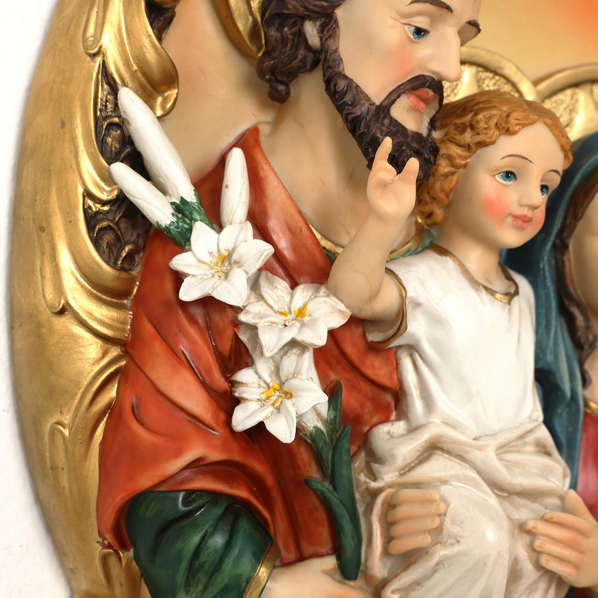 WANDSKULPTUR Heilige Familie, Glaubens- und Familiensymbol | B21.5 x T6.5 x H32 cm - Multicolor, Kunststoff (21.5/32/6.5cm) - Hometopia