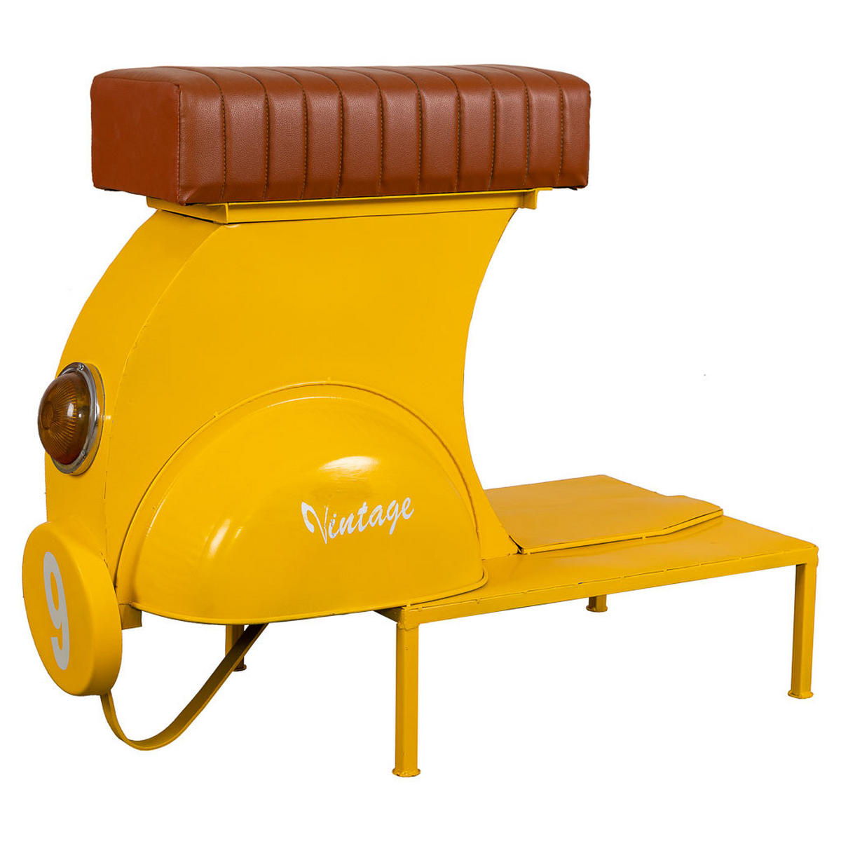 HOCKER aus Metall, gelb, 95x50x75cm - Gelb, Metall (95/75/50cm) - Wanderlust