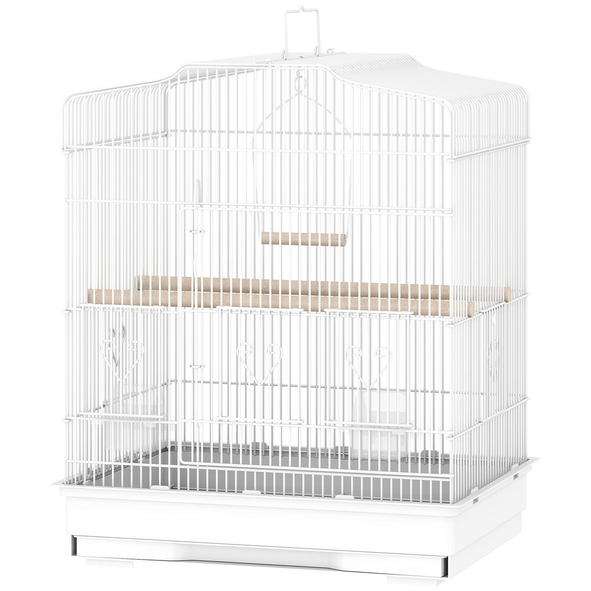VOGELKÄFIG DE-10851 Vintage-Design für kleine Vogelarten Weiß - Weiß, Metall (36/59/46.5cm) - ComfortXL