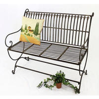 GARTENBANK 2-Sitzer Metall Braun antik 102/60/87 cm - Braun, Metall (102/87/60cm) - DanDiBo