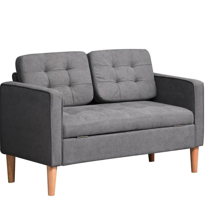 SOFA mit Stauraum 117 x 62 x 78 cm Grau - Grau, Holzwerkstoff (117/78/62cm) - Meubliv