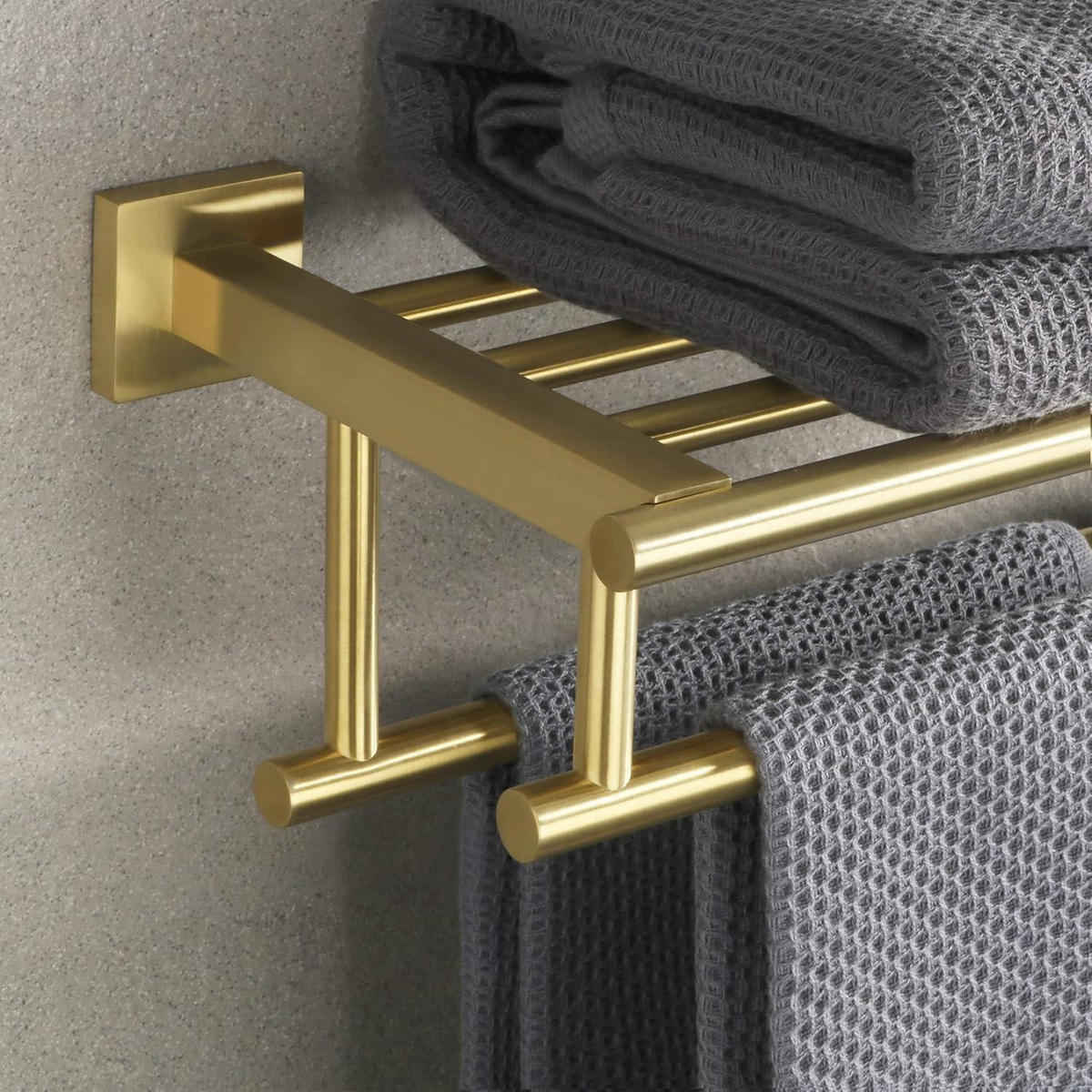 HANDTUCHHALTER Wand 50 cm Gold Edelstahl - Goldfarben, Metall (20.2/13.2/50cm)
