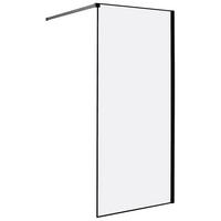 SPRCHOVÁ ZÁSTĚNA 90/190 cm Černá Waspam - černá/průhledná, sklo (90/190cm) - Beliani